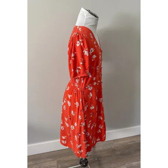 Universal Thread Orange Floral Mini Dress - Picture 9 of 12